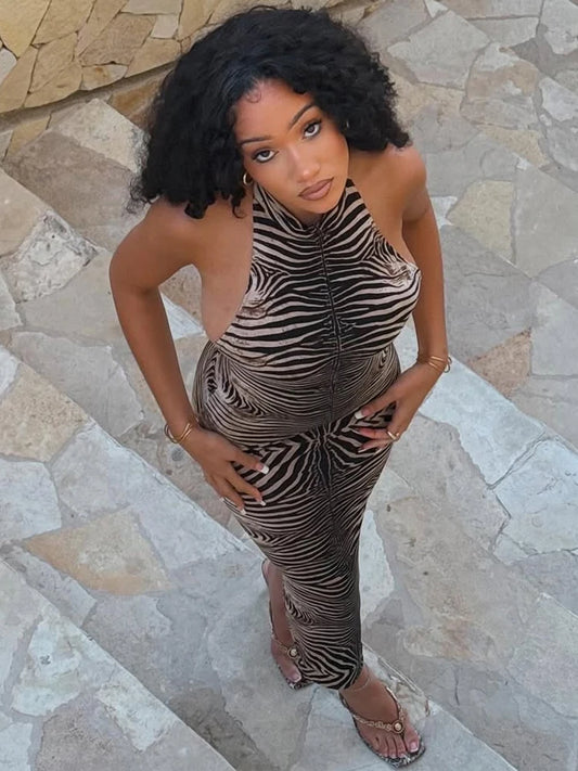 Endless Safari Bodycon Maxi Dress