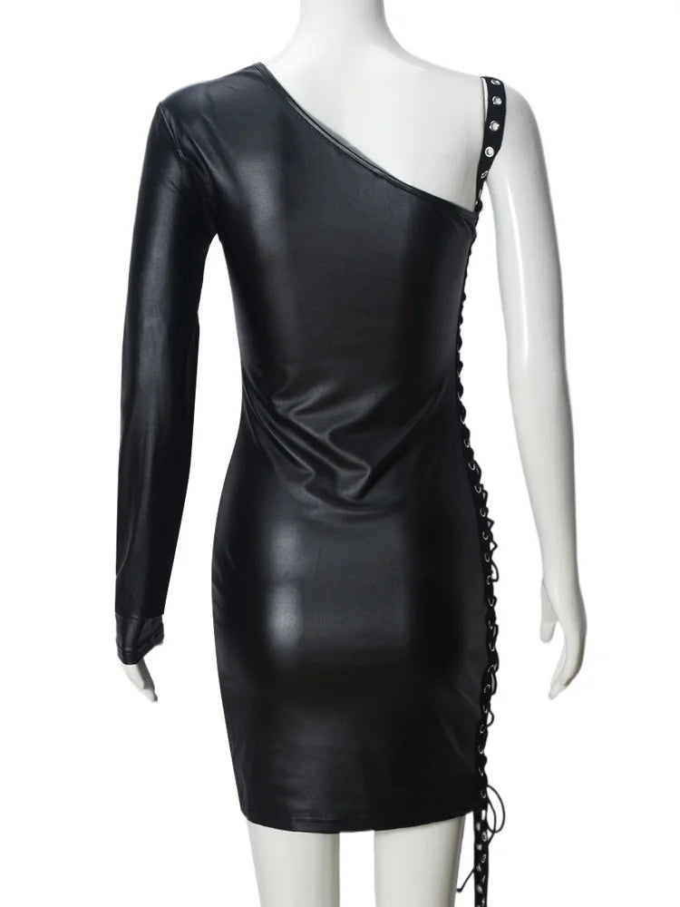 Cinch'd One-Sleave Mini Dress