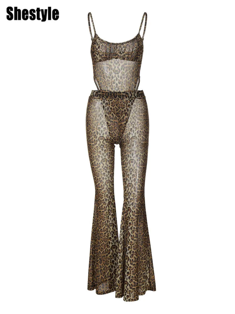 unTamed Desire Mesh Bodysuit & Flare Pants