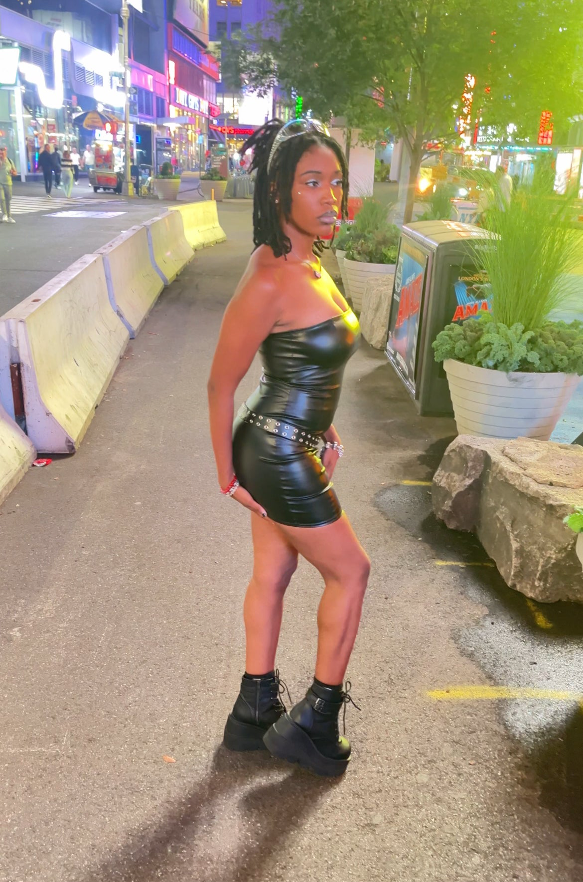 Selina Faux Leather Tube Mini Dress