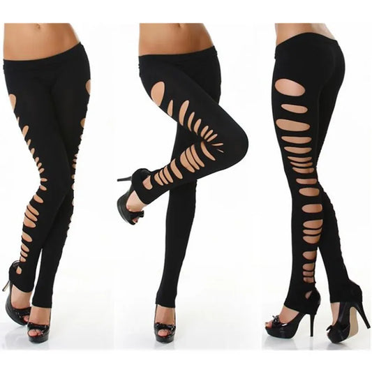 Slashed Elastic Trousers