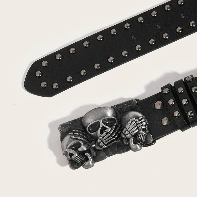 No Evil Punk Skull Belt