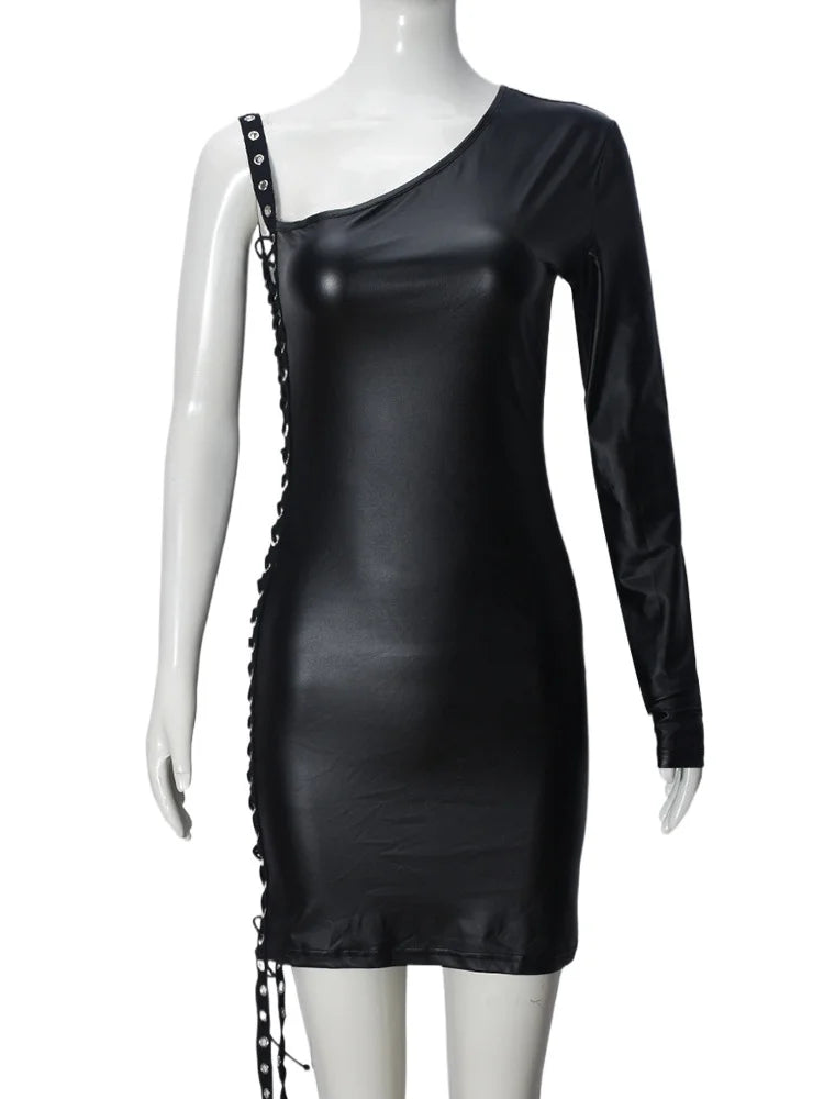 Cinch'd One-Sleave Mini Dress