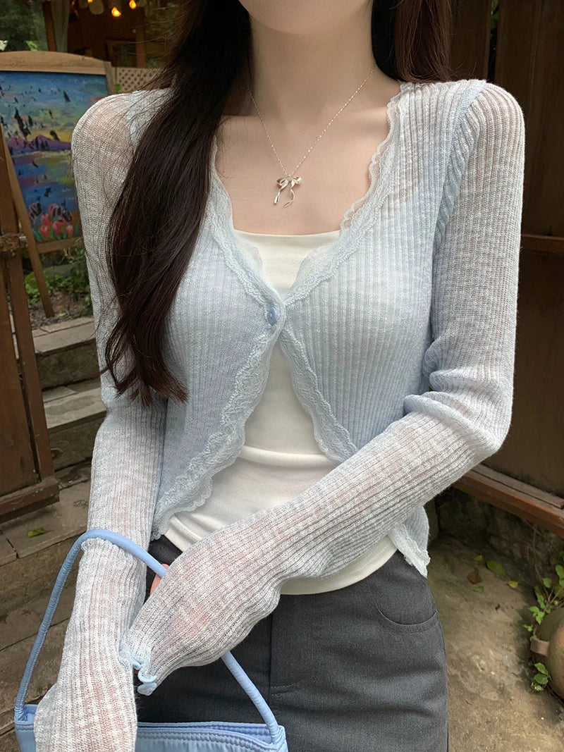 Coquette Lace Trim Fairy Shrug