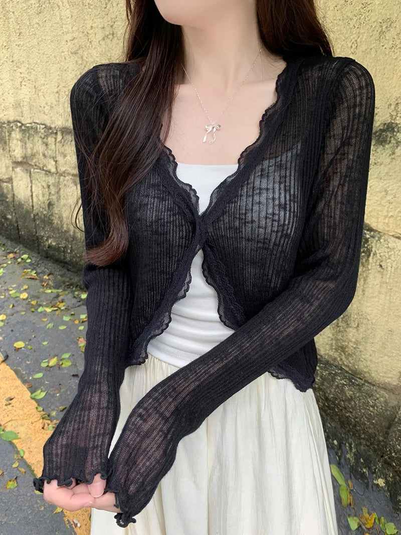 Coquette Lace Trim Fairy Shrug