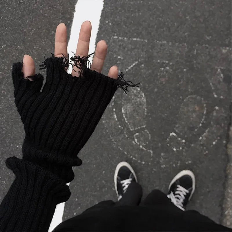 Distressed Fingerless Gloves